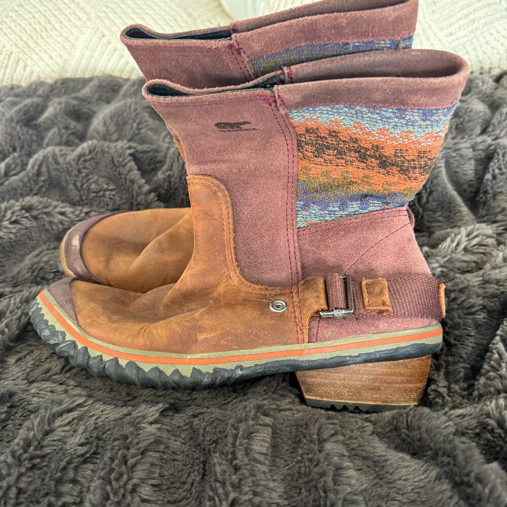 Sorel Slimshortie Boots Size 7 | Madder Brown Bonfire | Waterproof | Ankle Boot